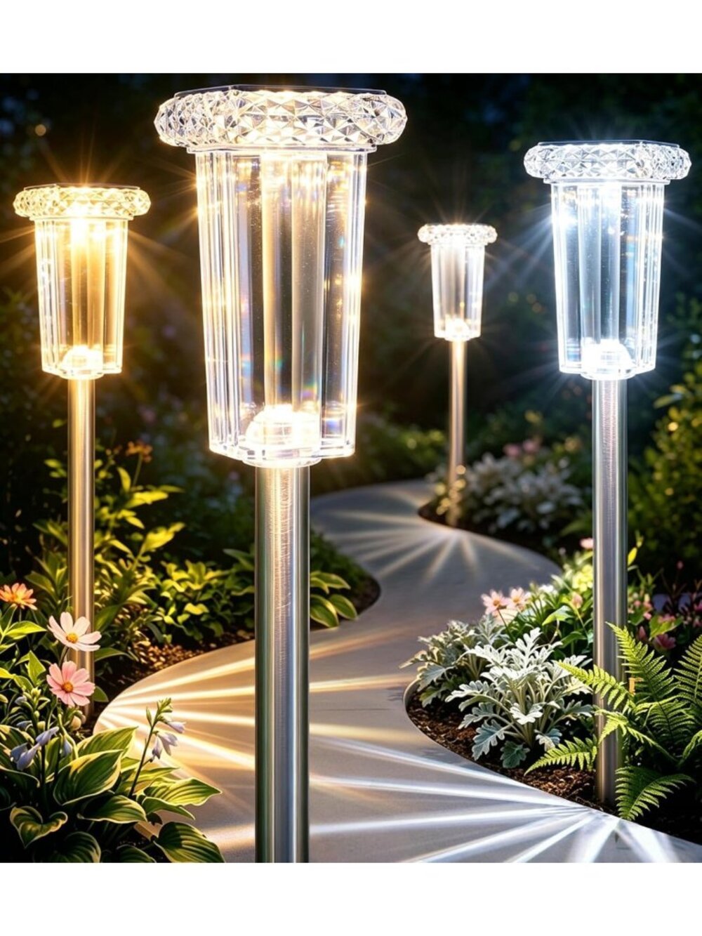 8 Pack Waterproof Solar Pathway Lights - Outdoor Halloween Decor & Garden